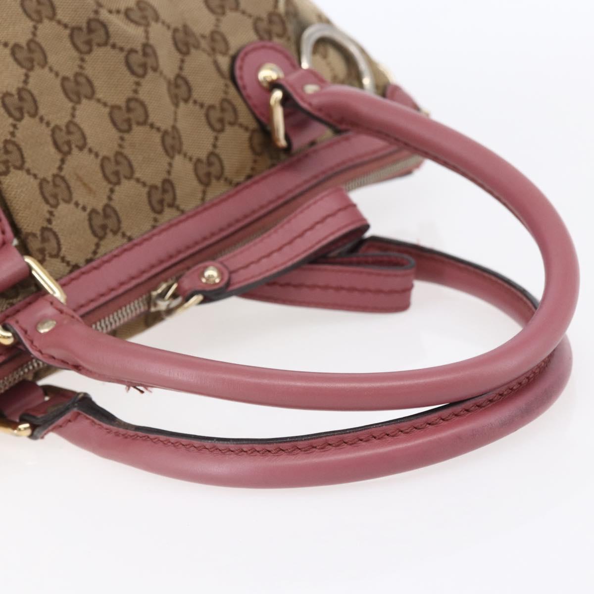 GUCCI GG Canvas Sukey Hand Bag Beige Gold 247902 Auth 153224