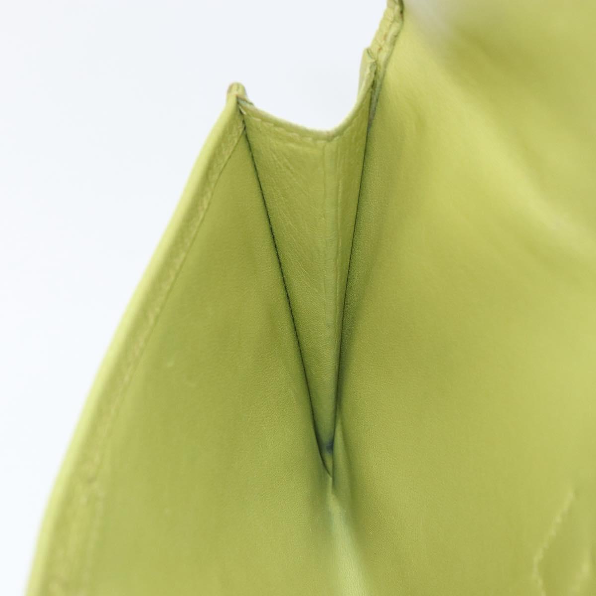 HERMES Jige Duo Clutch Bag Leather LIme Green Auth 153228