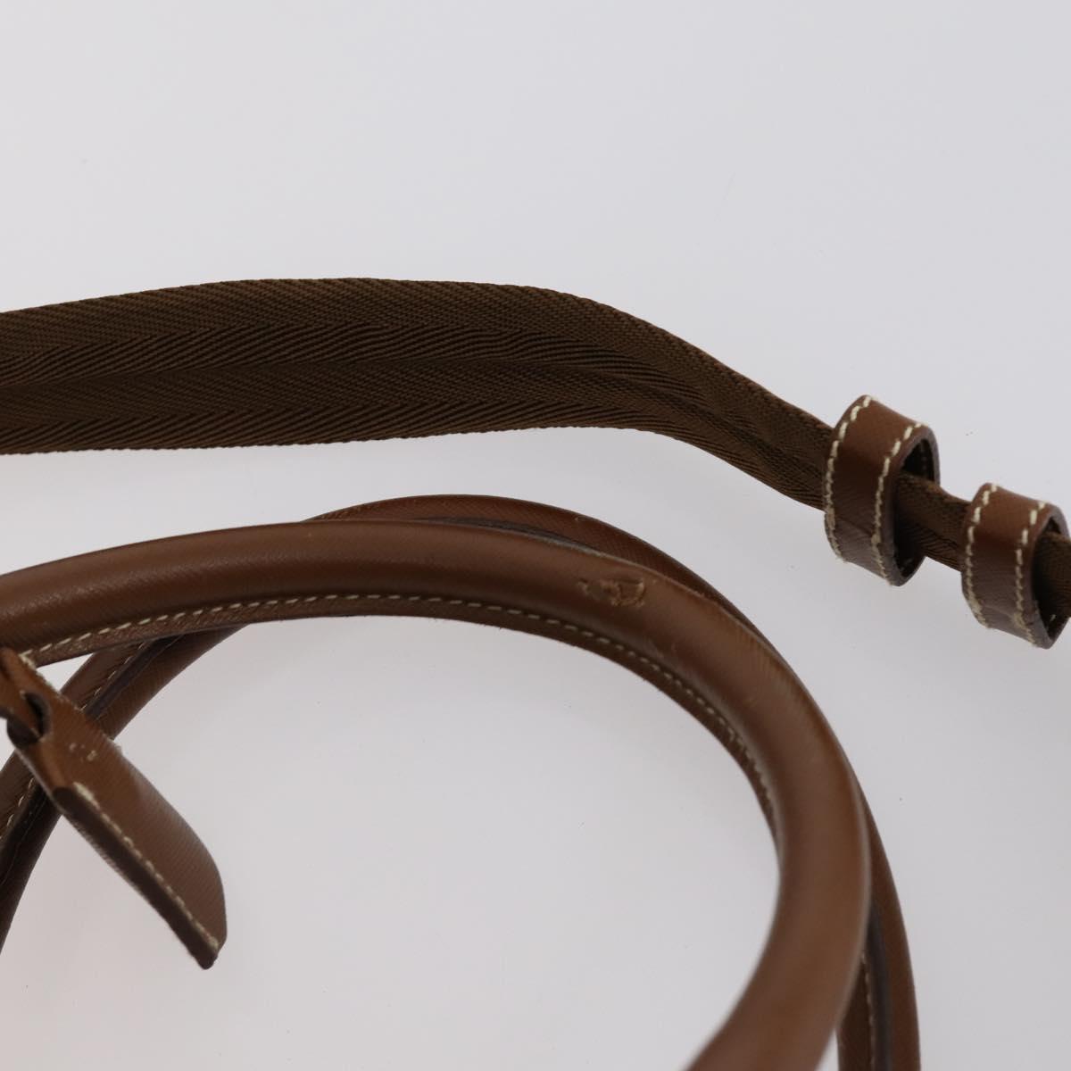 PRADA Boston Bag Nylon 2way Brown Silver Auth 153235