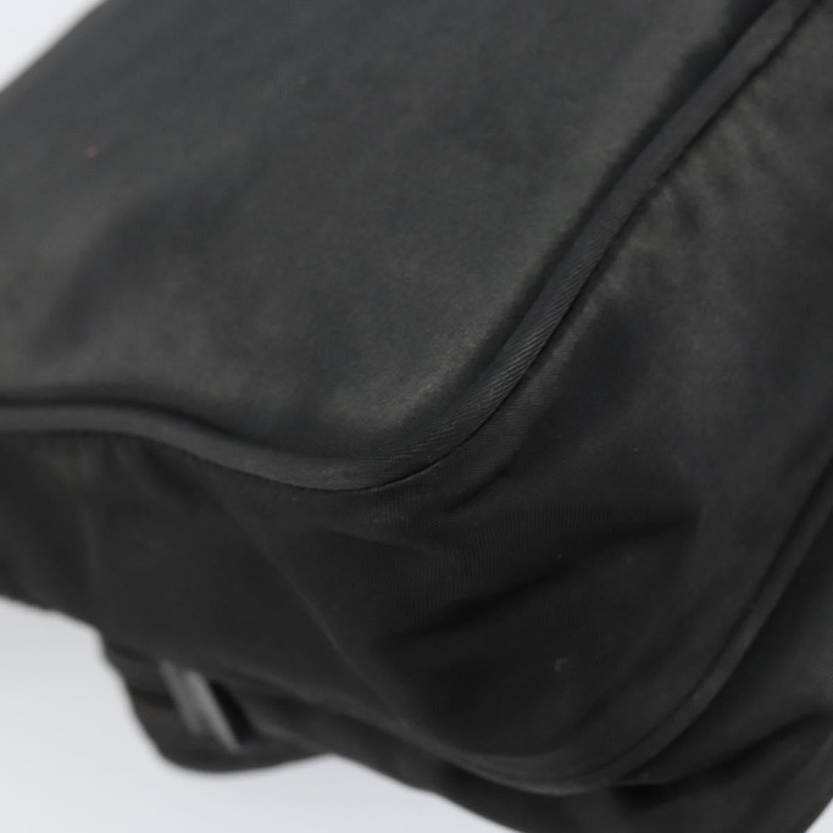 PRADA Shoulder Bag Nylon Black Silver Auth 153237