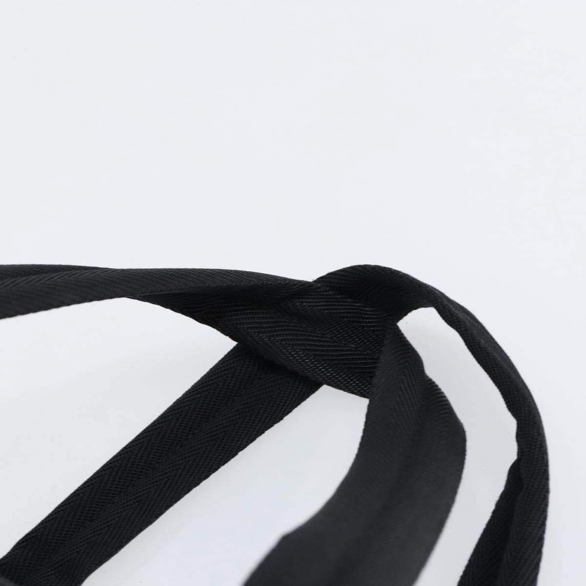 PRADA Hand Bag Nylon Black Silver Auth 153238