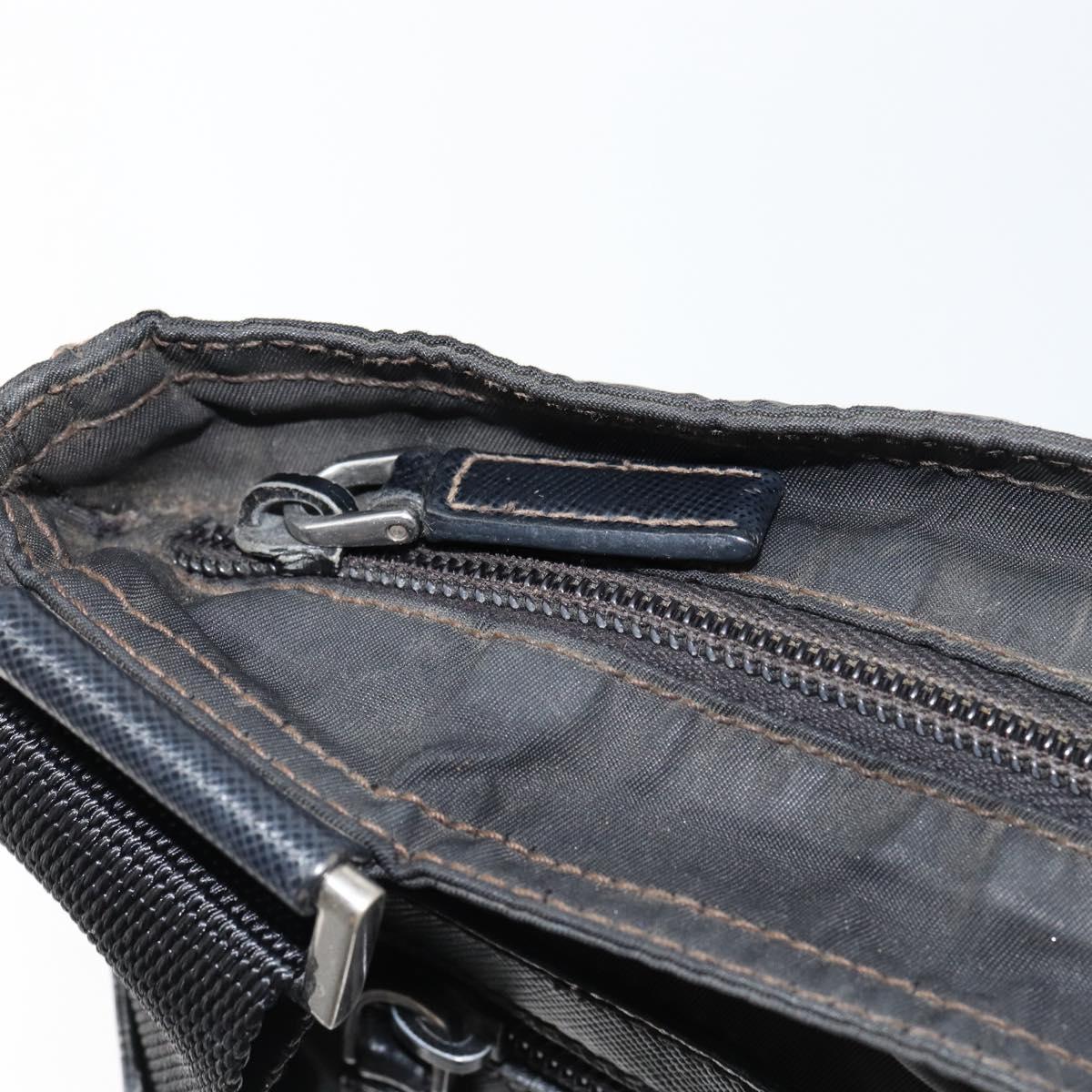 PRADA Shoulder Bag Nylon Black Silver Auth 153239