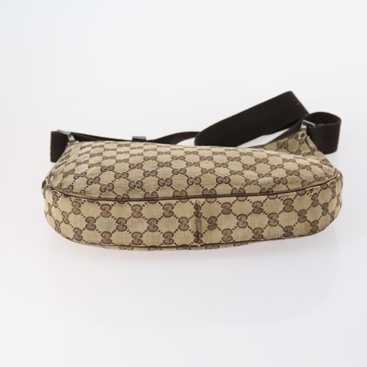 GUCCI GG Supreme Canvas Shoulder Bag PVC 5 Set Beige Black Auth 153245