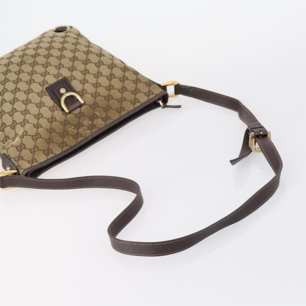 GUCCI GG Supreme Canvas Shoulder Bag PVC 5 Set Beige Black Auth 153245