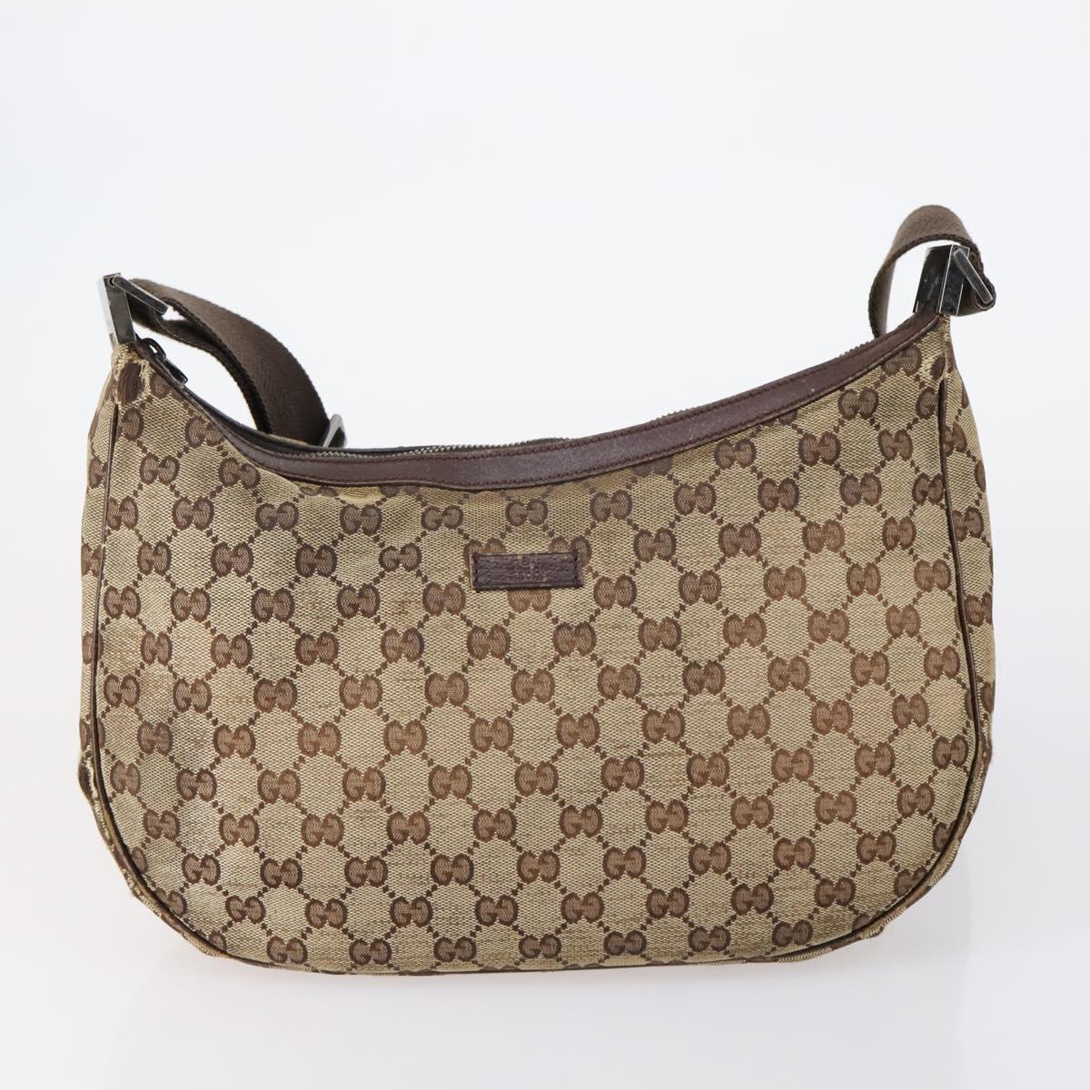 GUCCI GG Supreme Canvas Shoulder Bag PVC 5 Set Beige Black Auth 153245