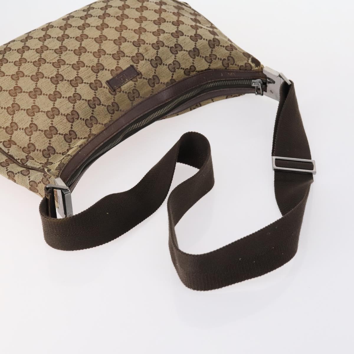 GUCCI GG Supreme Canvas Shoulder Bag PVC 5 Set Beige Black Auth 153245