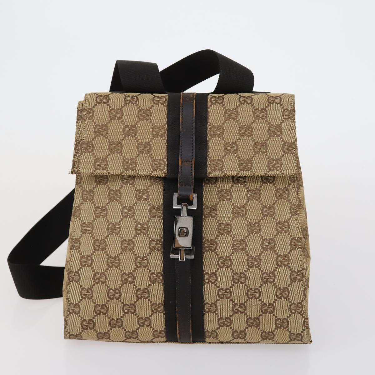 GUCCI GG Canvas Supreme Shoulder Bag 4 Set Beige Auth 153246