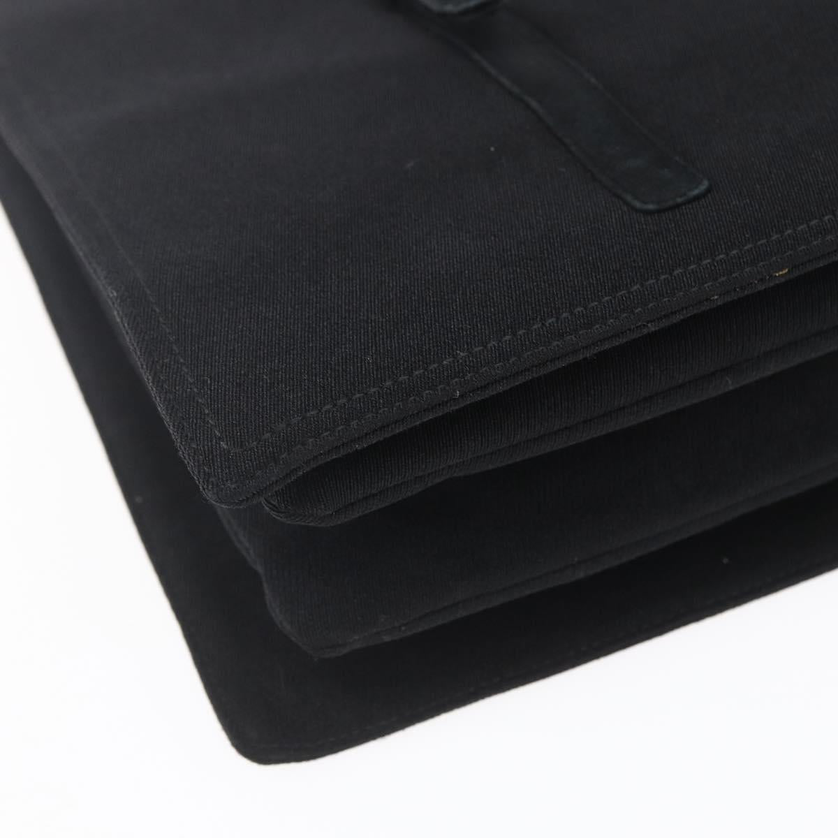 PRADA Hand Bag Cotton Black Auth 153247