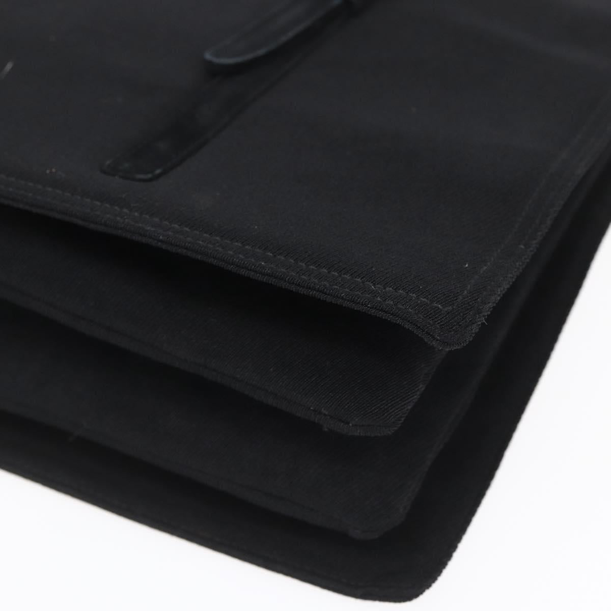 PRADA Hand Bag Cotton Black Auth 153247