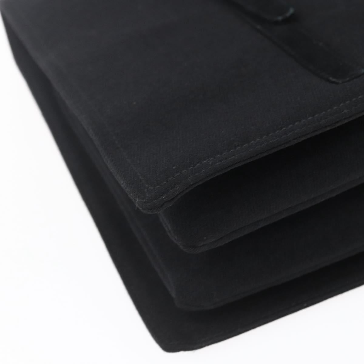 PRADA Hand Bag Cotton Black Auth 153247