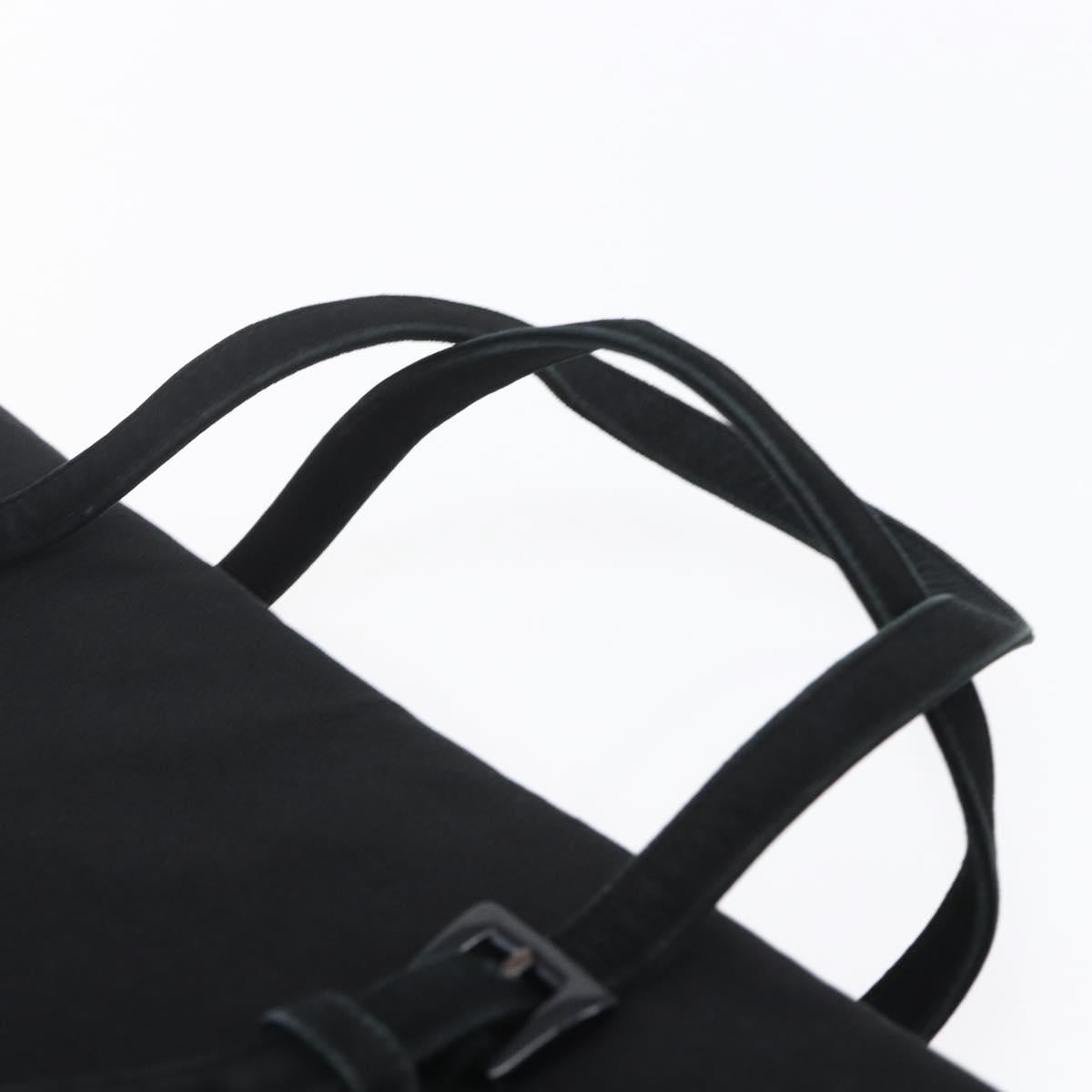 PRADA Hand Bag Cotton Black Auth 153247