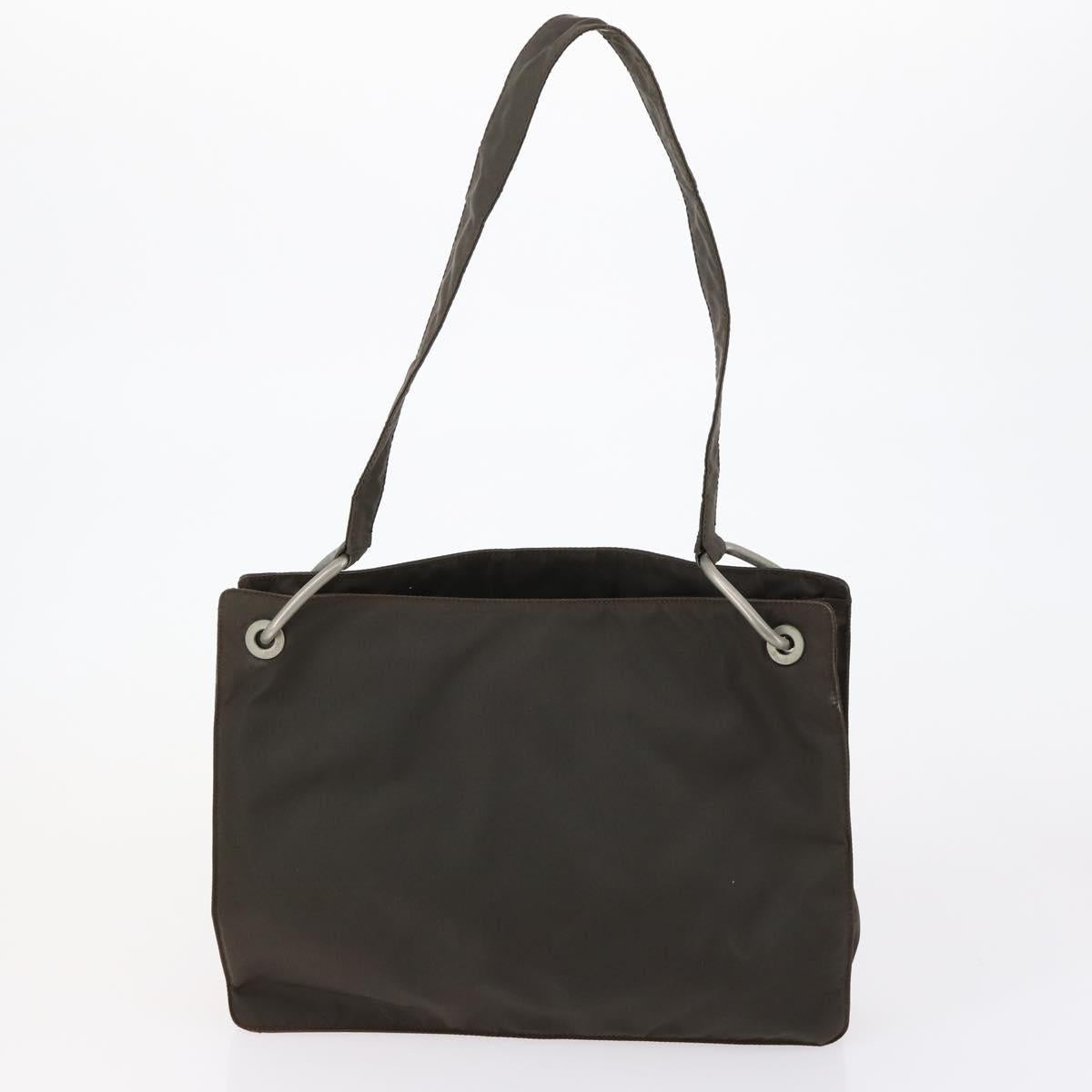 PRADA Hand Bag Nylon Leather 5 Set Black White Auth 153250