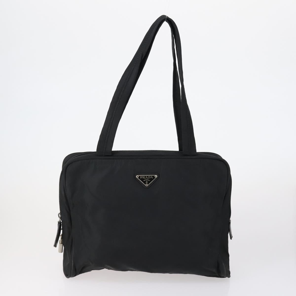 PRADA Hand Bag Nylon Leather 5 Set Black White Auth 153250