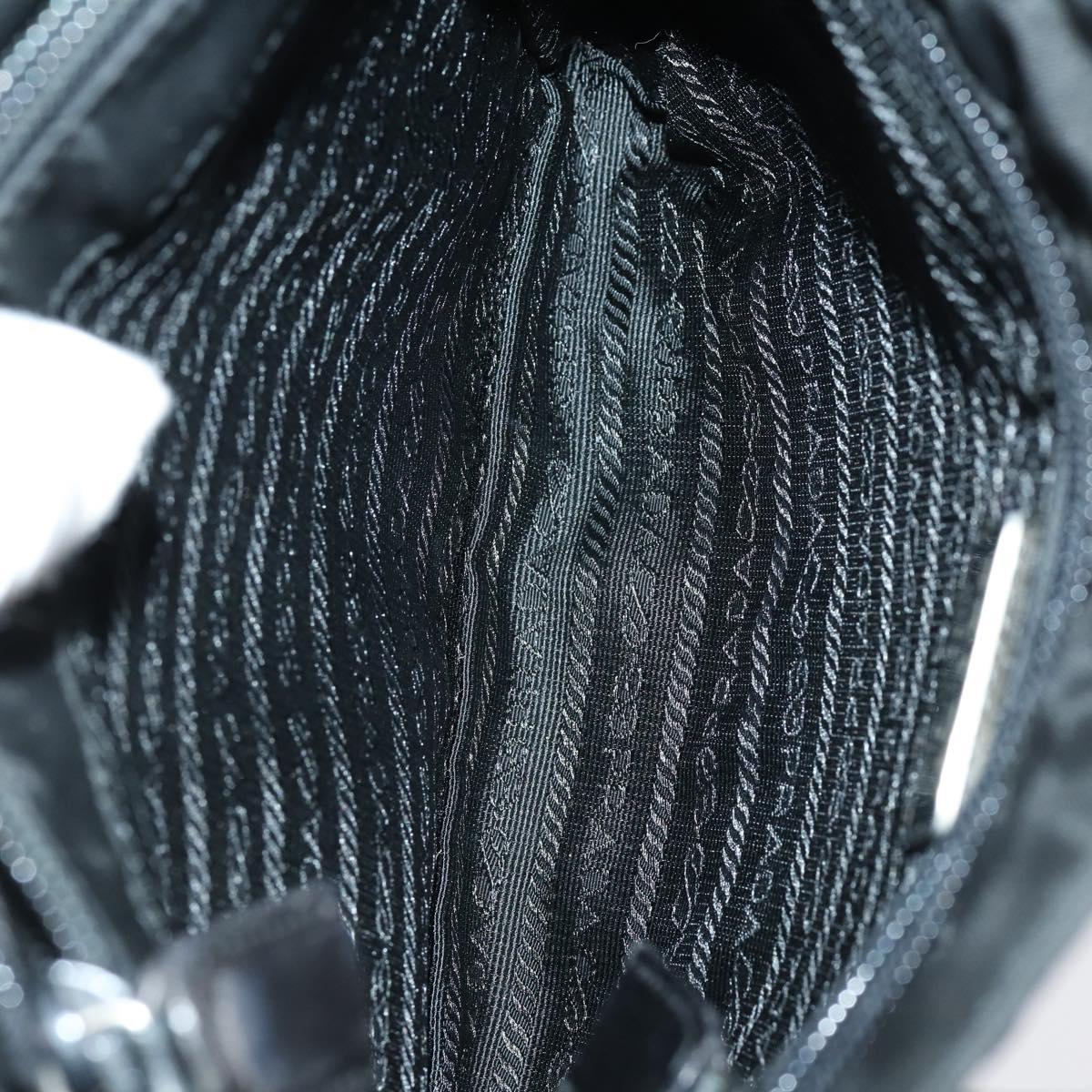 PRADA Hand Bag Nylon Leather 5 Set Black White Auth 153250