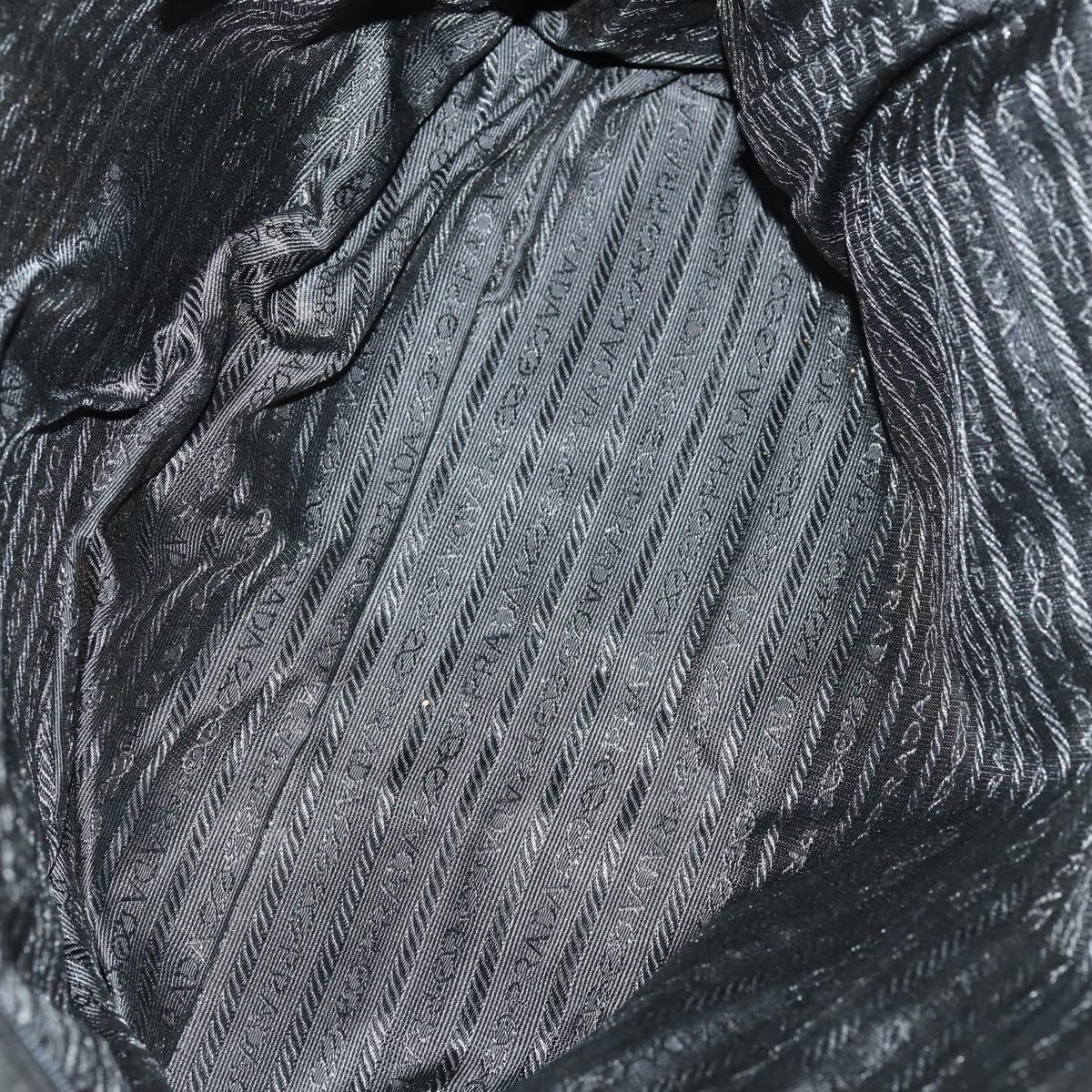 PRADA Hand Bag Nylon Leather 5 Set Black White Auth 153250