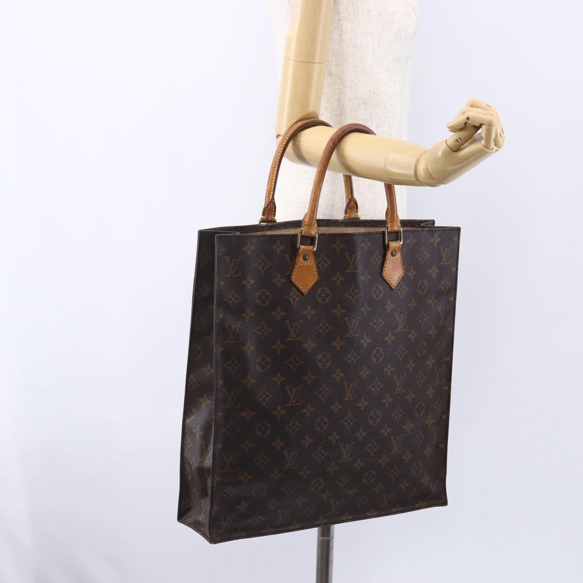 LOUIS VUITTON Monogram Sac Plat Hand Bag M51140 LV Auth 153300