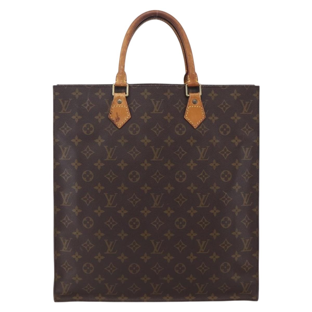 LOUIS VUITTON Monogram Sac Plat Hand Bag M51140 LV Auth 153300