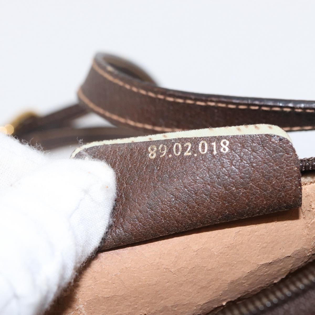 GUCCI GG Supreme Web Sherry Line Bag PVC Beige Gold 89 02 018 Auth 153310