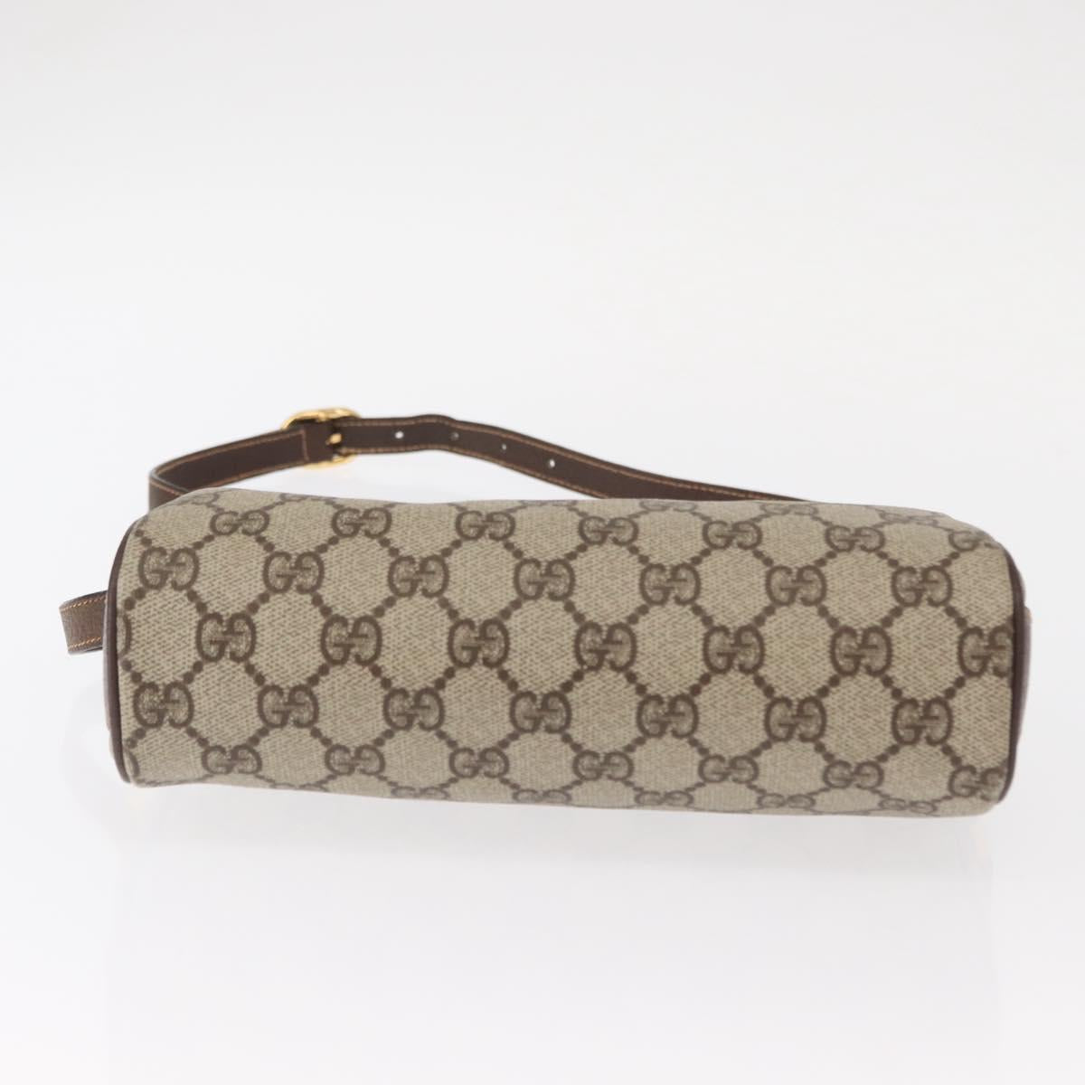 GUCCI GG Supreme Web Sherry Line Bag PVC Beige Gold 89 02 018 Auth 153310