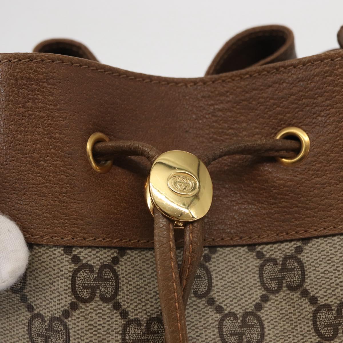 GUCCI GG Supreme Web Sherry Line Bag PVC Beige Gold 41 02 085 Auth 153311