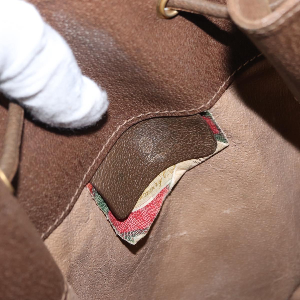 GUCCI GG Supreme Web Sherry Line Bag PVC Beige Gold 41 02 085 Auth 153311