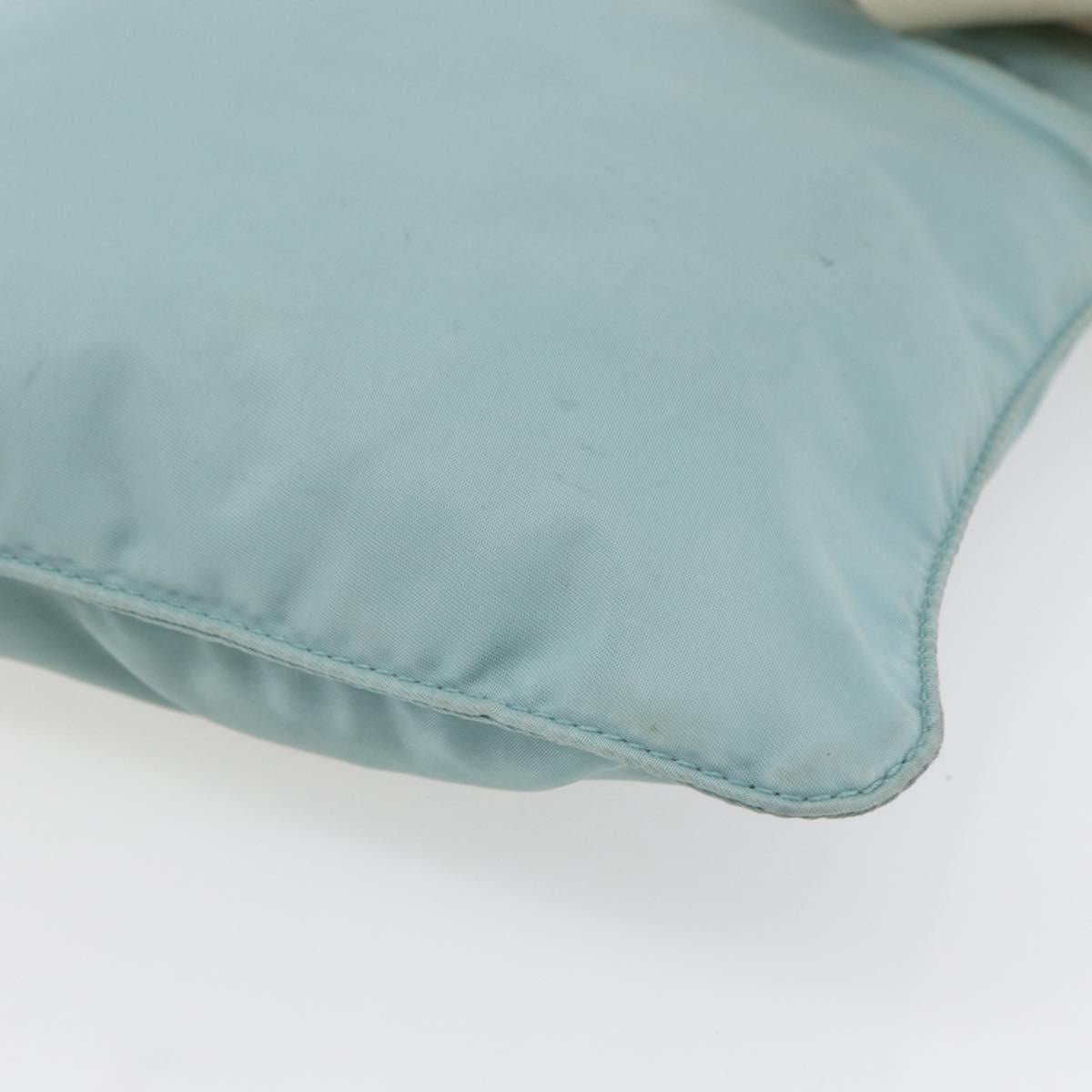 PRADA Shoulder Bag Nylon Light Blue Silver Auth 153313