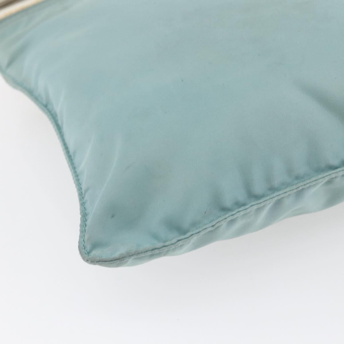 PRADA Shoulder Bag Nylon Light Blue Silver Auth 153313