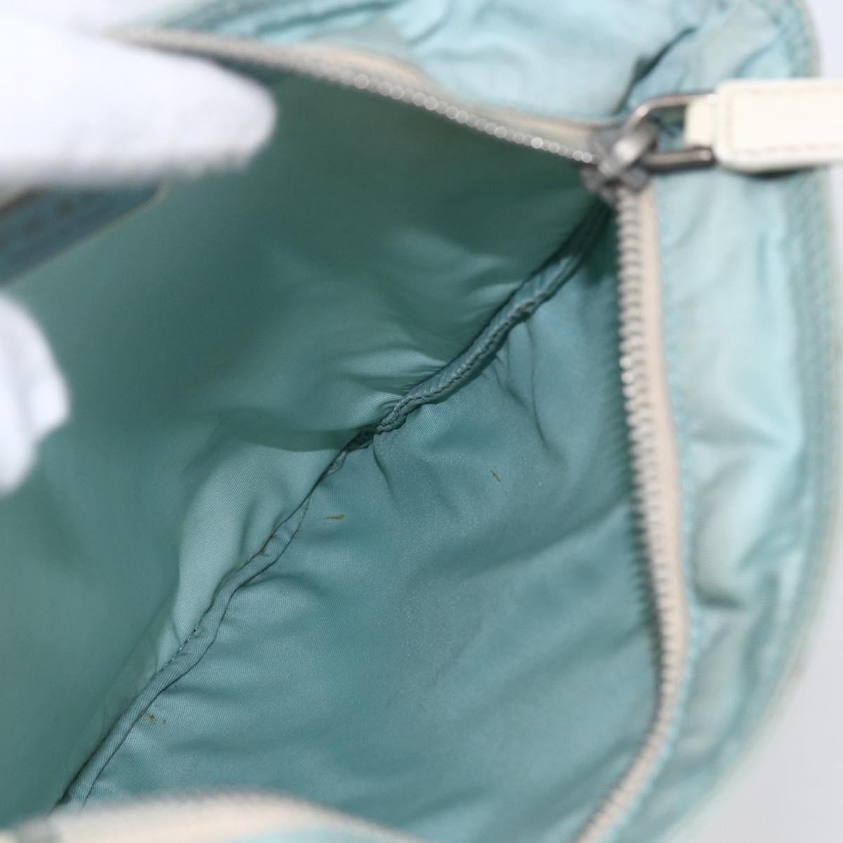 PRADA Shoulder Bag Nylon Light Blue Silver Auth 153313