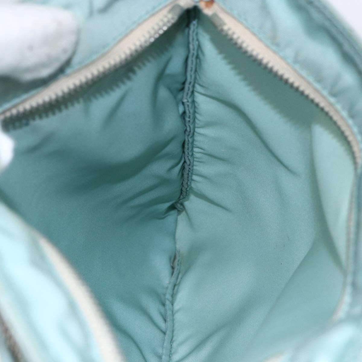 PRADA Shoulder Bag Nylon Light Blue Silver Auth 153313