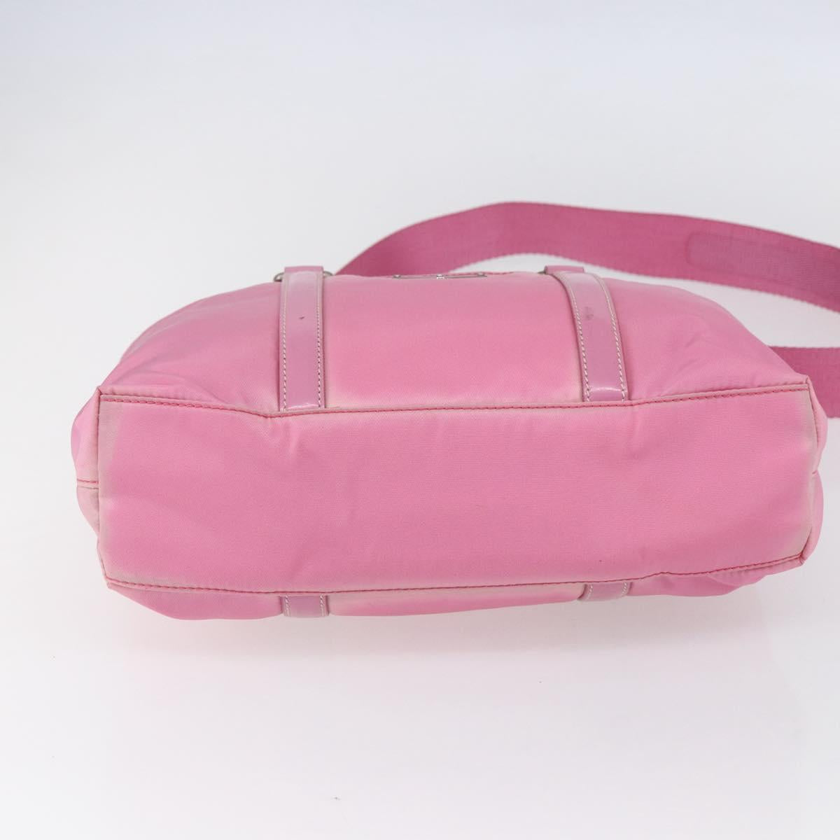 PRADA Hand Bag Nylon 2way Pink Silver Auth 153314