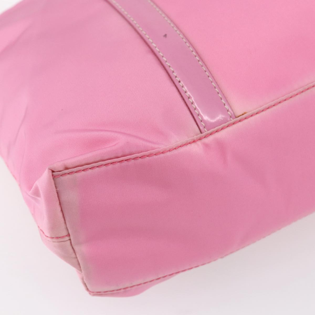 PRADA Hand Bag Nylon 2way Pink Silver Auth 153314