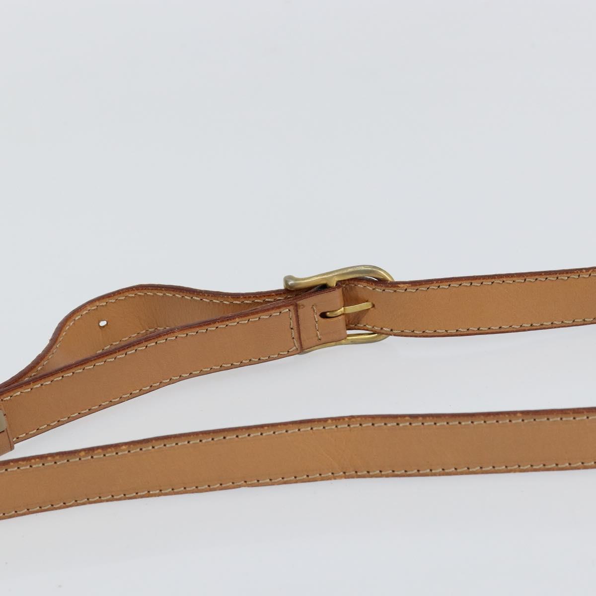 CELINE Macadam Canvas Circle Shoulder Bag PVC Leather Brown Gold Auth 153317