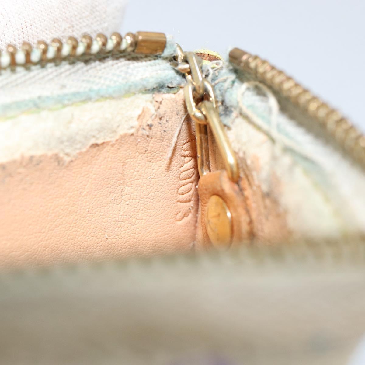 LOUIS VUITTON Multicolor Pochette Cles Coin Purse White M92655 LV Auth 153320