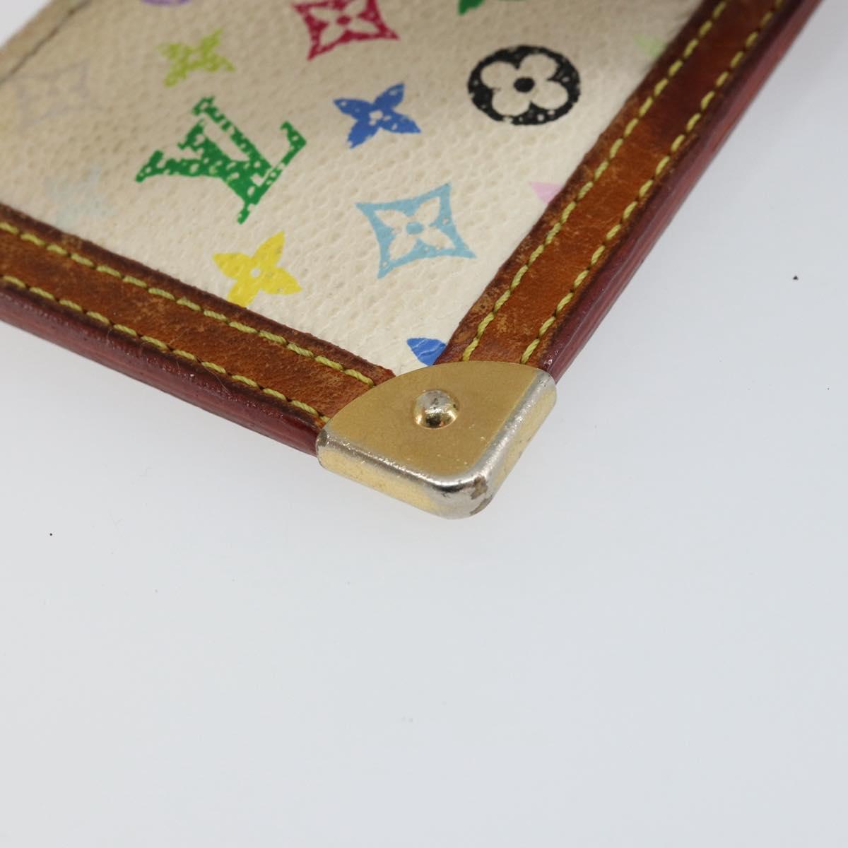 LOUIS VUITTON Multicolor Pochette Cles Coin Purse White M92655 LV Auth 153320