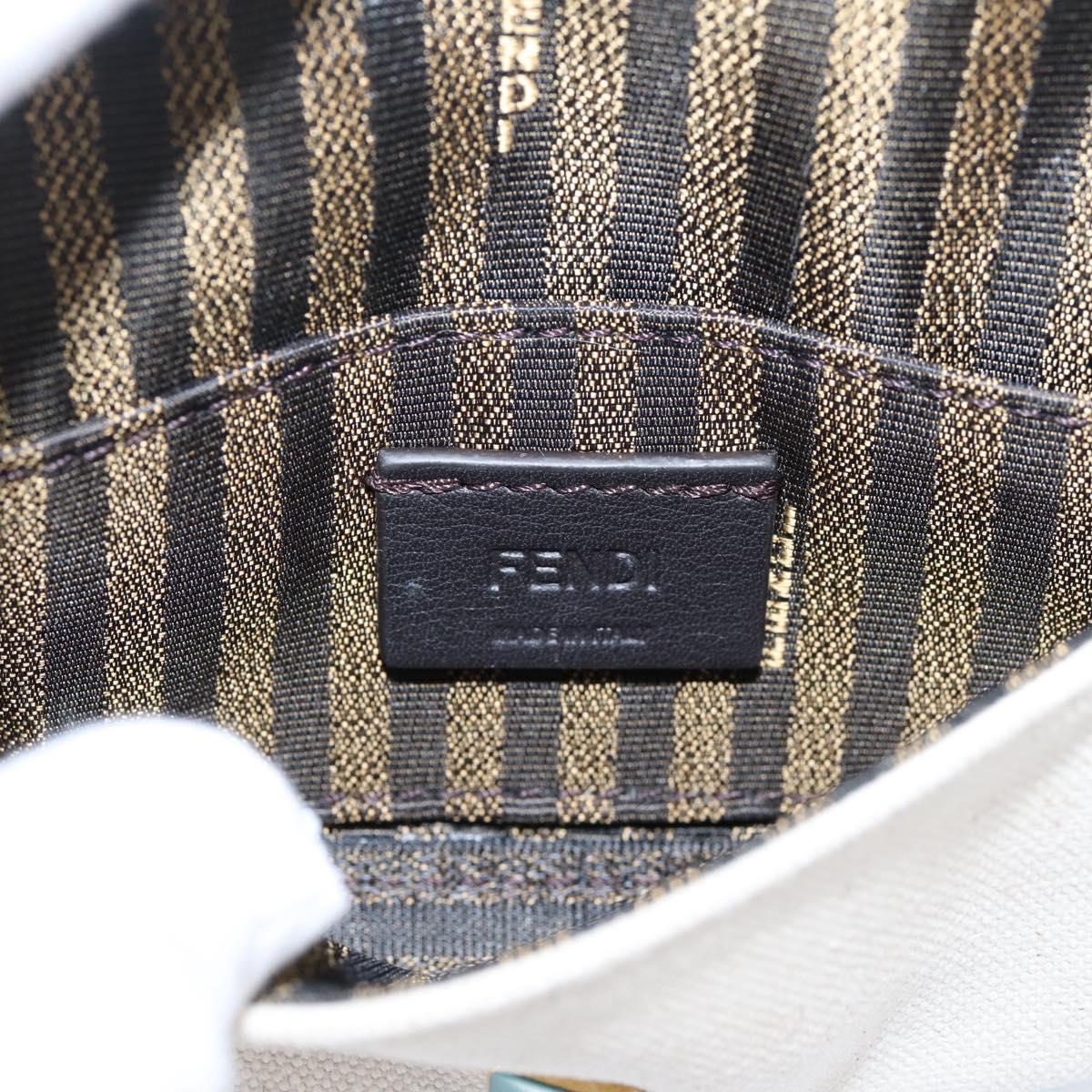 FENDI Zucca Canvas Nano Baguette Pouch Multicolor Auth 153326M
