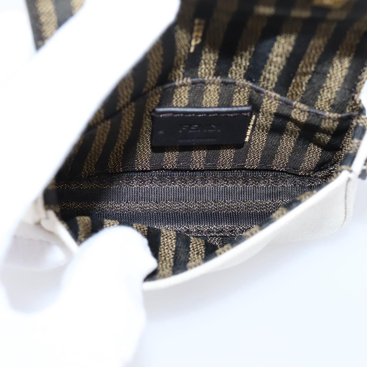 FENDI Zucca Canvas Nano Baguette Pouch Multicolor Auth 153326M