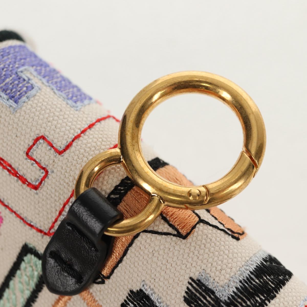 FENDI Zucca Canvas Nano Baguette Pouch Multicolor Auth 153327M