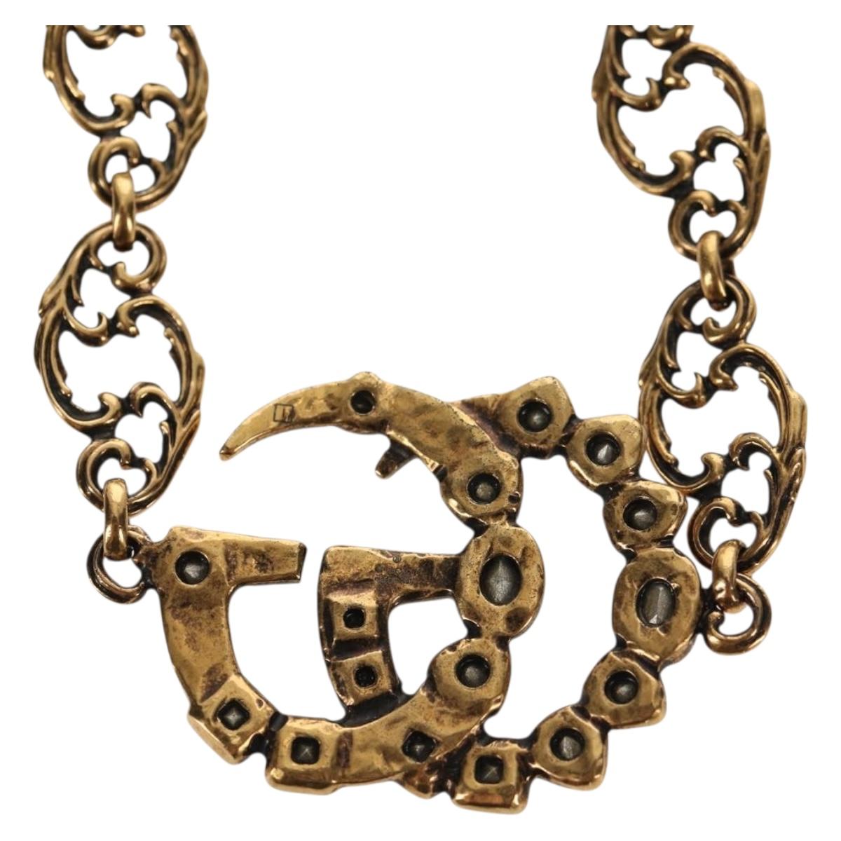 GUCCI GG Marmont Bracelet metal Gold Tone Auth 153328M