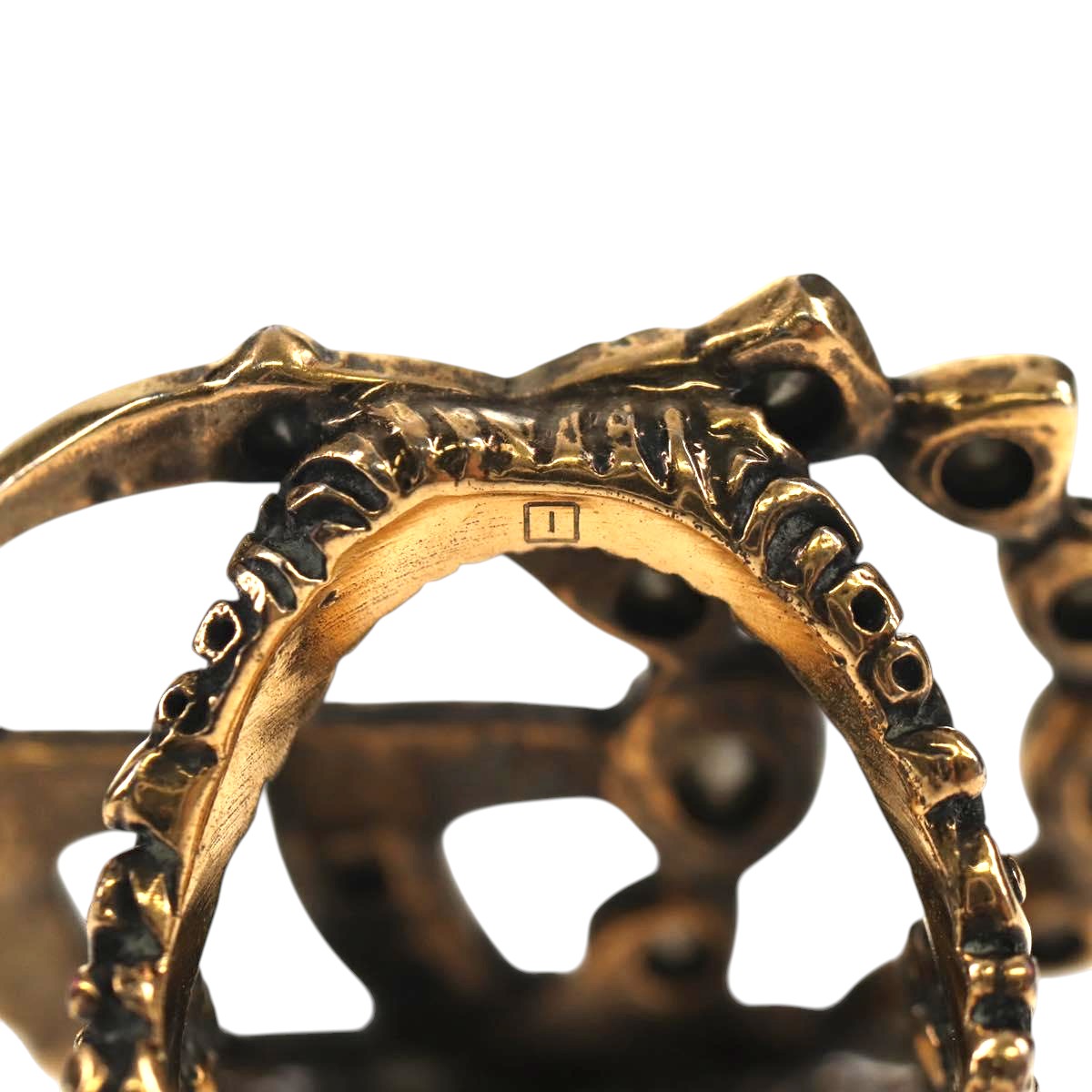 GUCCI GG Marmont Ring metal S Gold Tone Auth 153329M