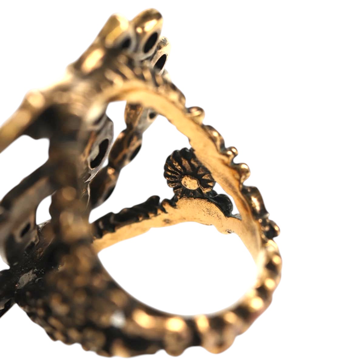 GUCCI GG Marmont Ring metal S Gold Tone Auth 153329M