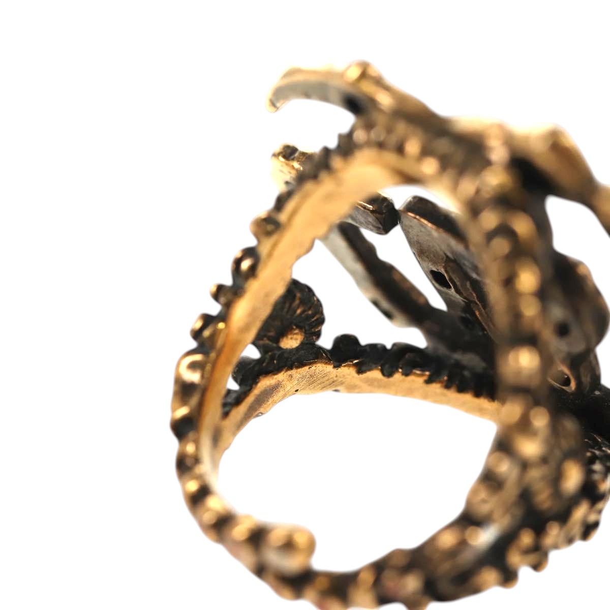 GUCCI GG Marmont Ring metal S Gold Tone Auth 153329M