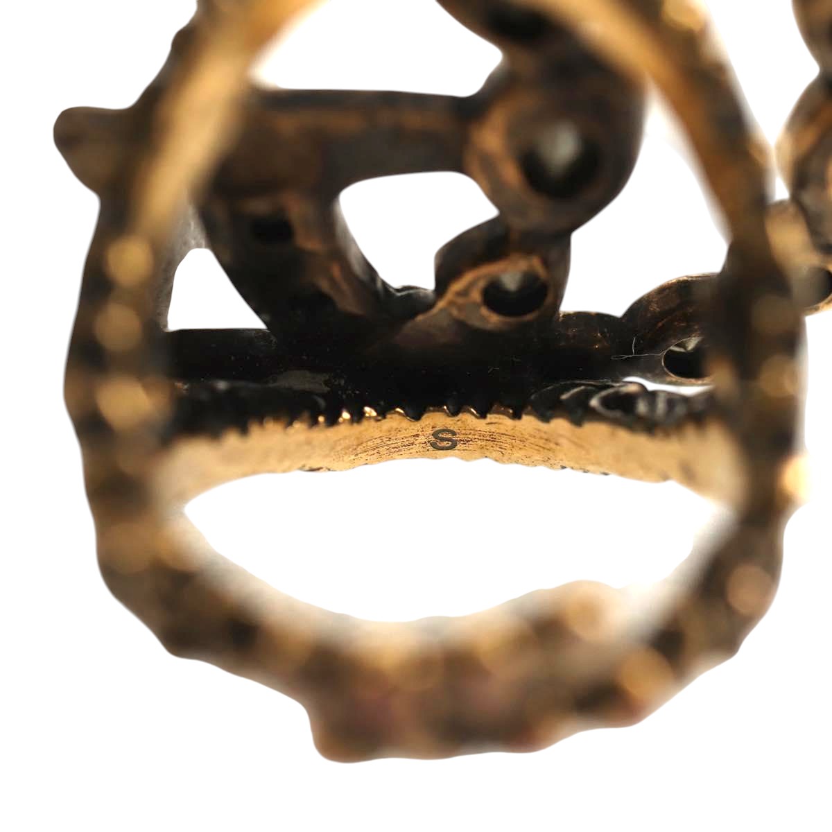 GUCCI GG Marmont Ring metal S Gold Tone Auth 153329M