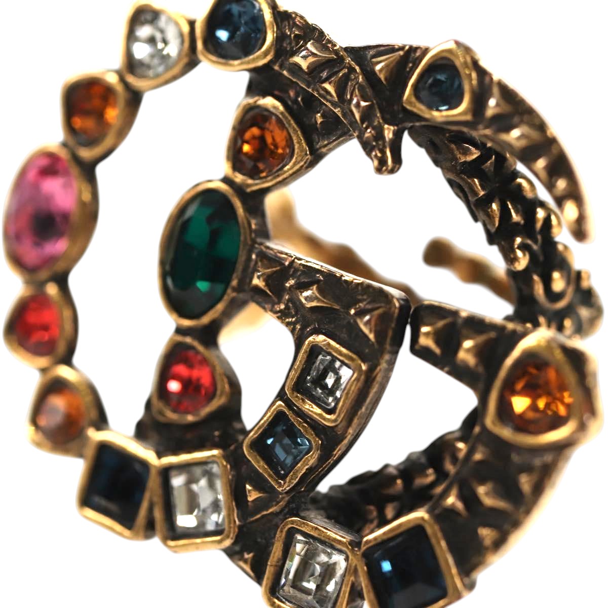 GUCCI GG Marmont Ring metal S Gold Tone Auth 153329M