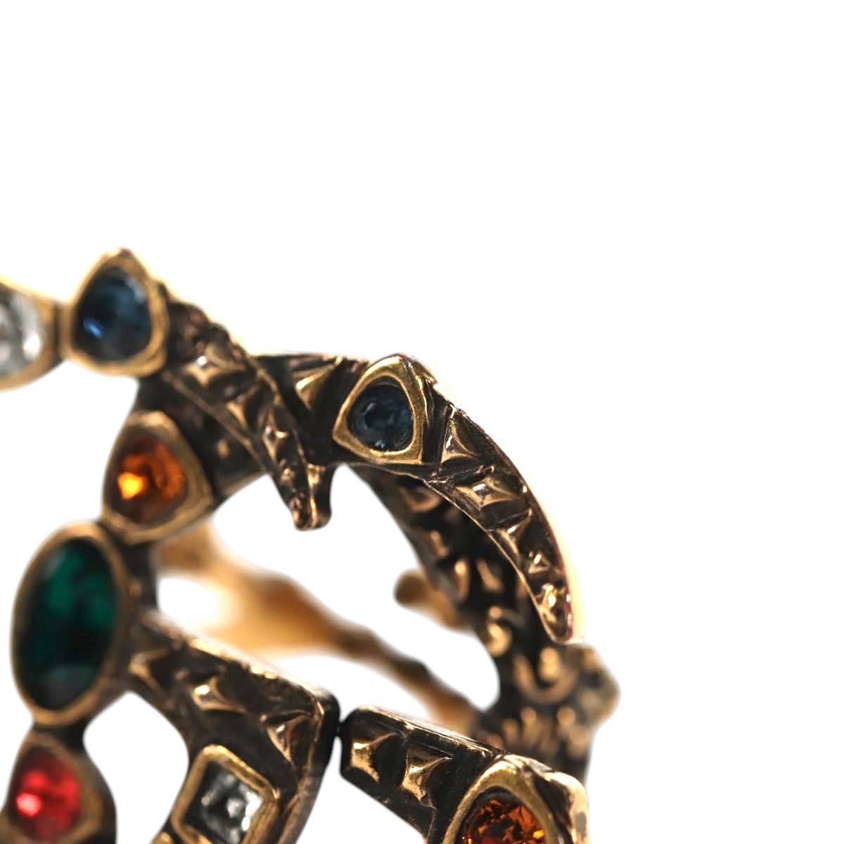 GUCCI GG Marmont Ring metal S Gold Tone Auth 153329M