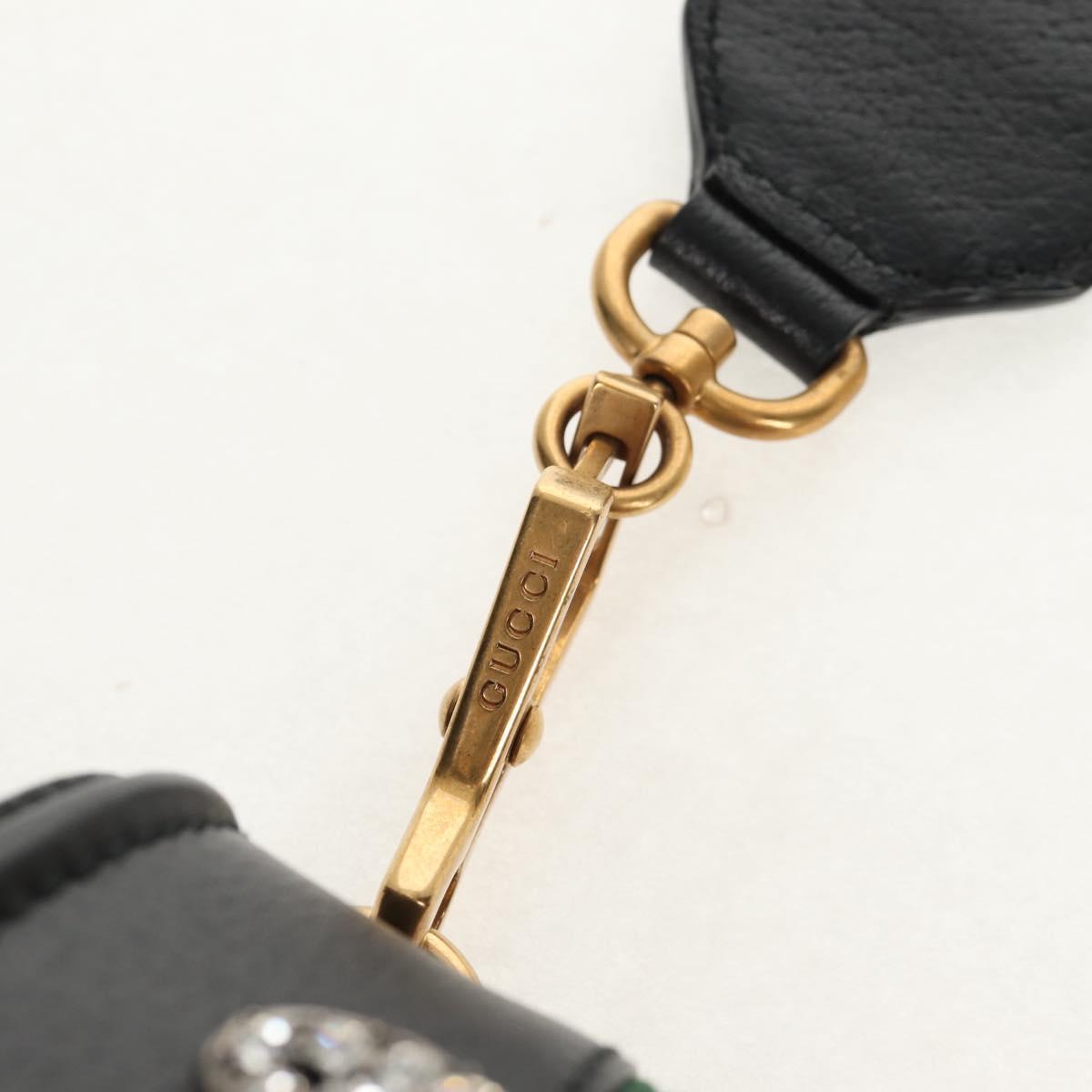 GUCCI Totem Butterfly Web Sherry Line Bag Leather Black 505387 Auth 153330SAM