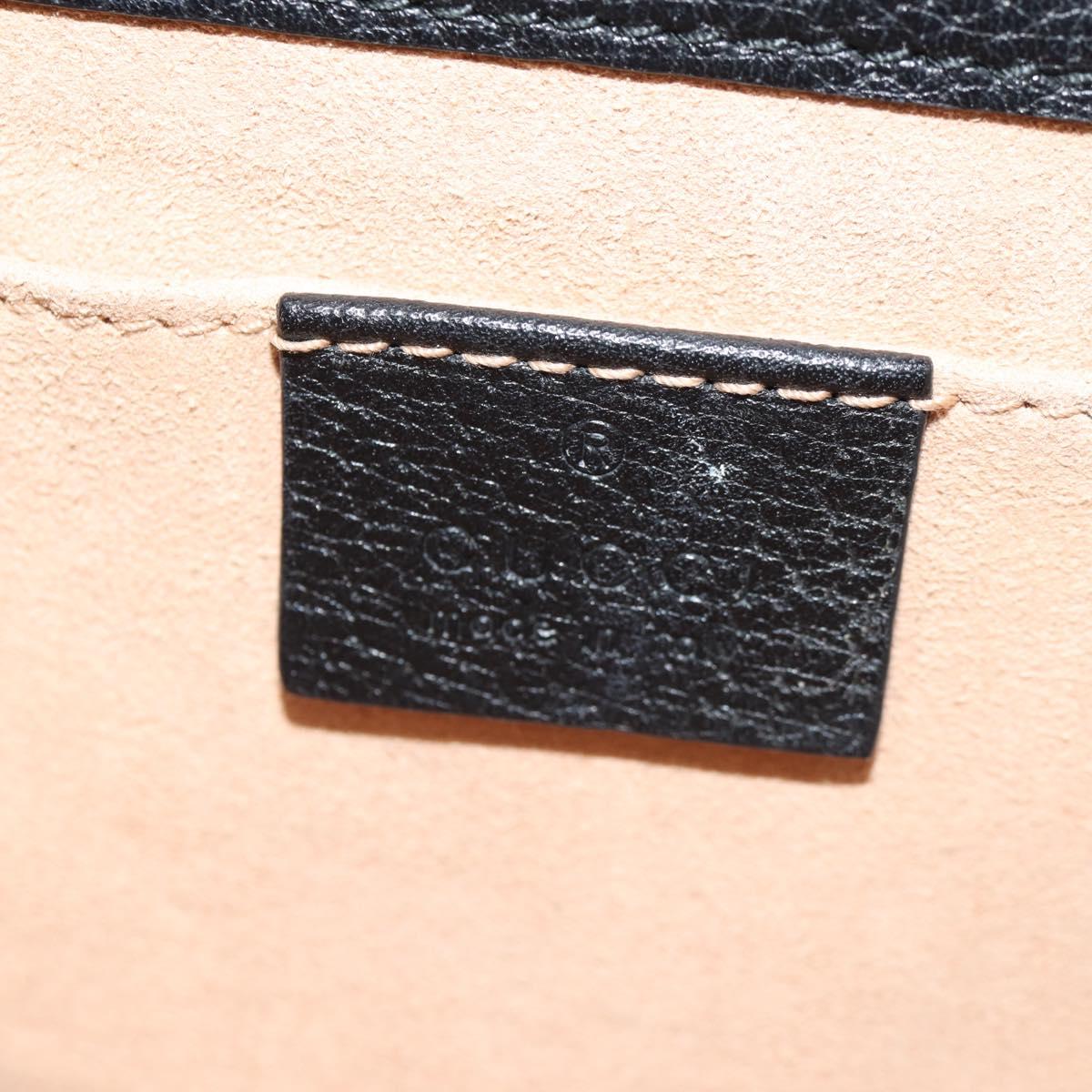 GUCCI Totem Butterfly Web Sherry Line Bag Leather Black 505387 Auth 153330SAM