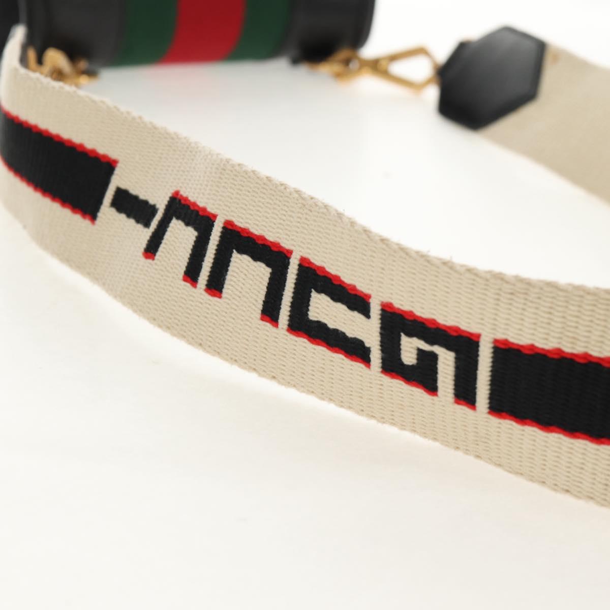 GUCCI Totem Butterfly Web Sherry Line Bag Leather Black 505387 Auth 153330SAM