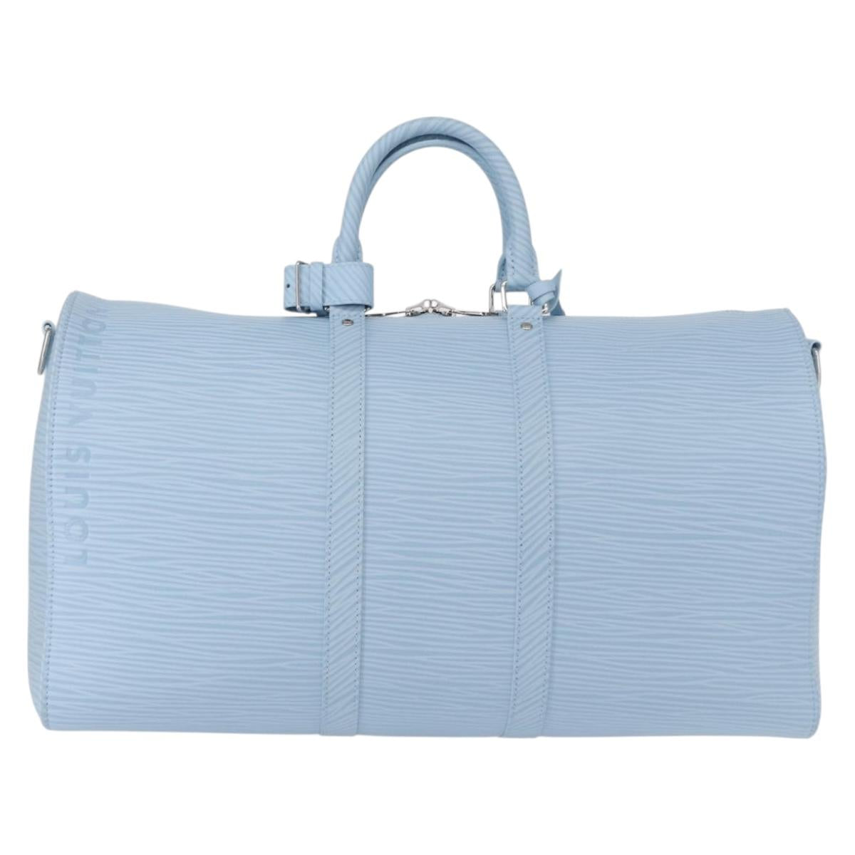 LOUIS VUITTON Epi XL Keepall Bandouliere 50 Bag Ice Blue M24949 LV Auth 153333SM