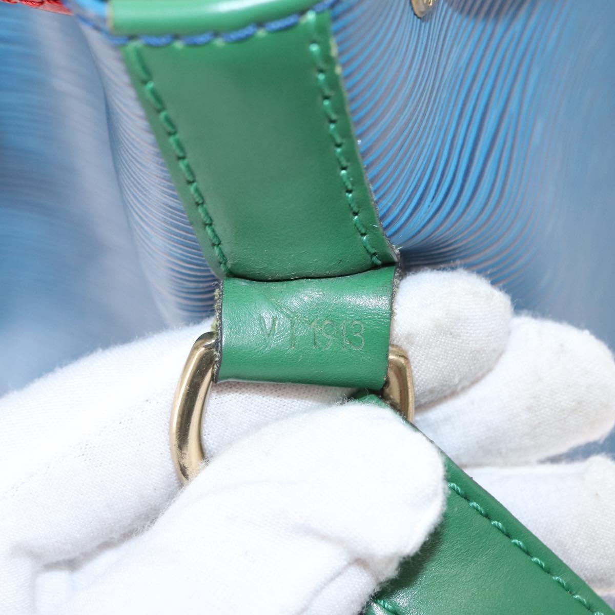 LOUIS VUITTON Epi Tricolor Noe Shoulder Bag Blue Red Green M44082 LV Auth 153340