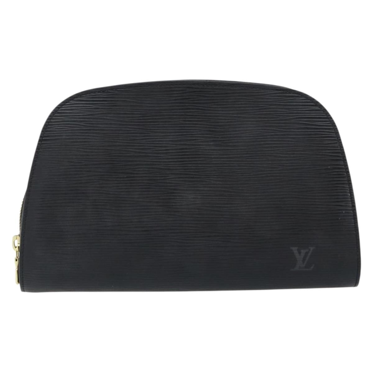 LOUIS VUITTON Epi Dauphine GM Cosmetic Pouch Black M48432 LV Auth 153346